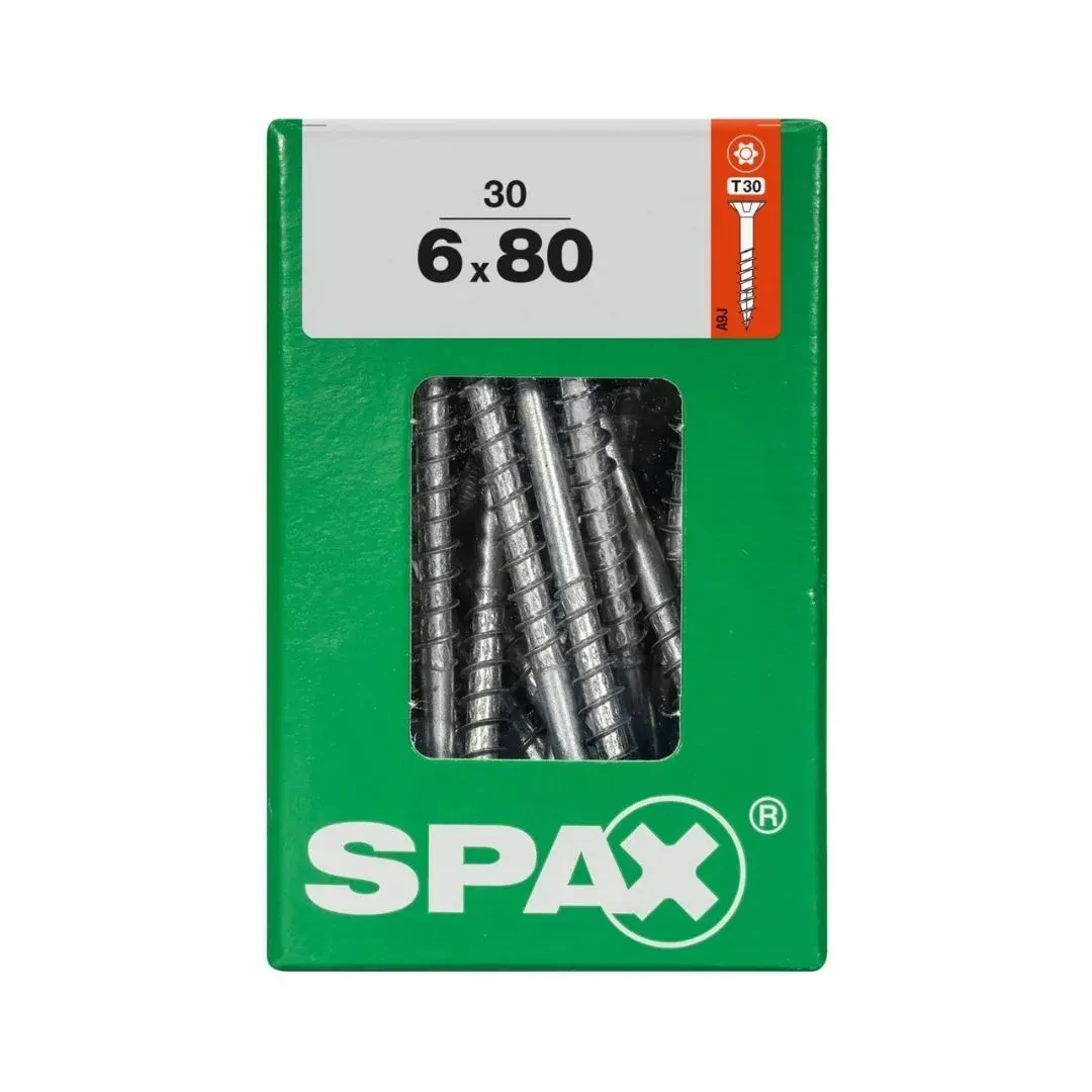 TORNILLO TRX CABEZA PLANA CINCADO 6X80 L - 30 UNIDADES SPAX2