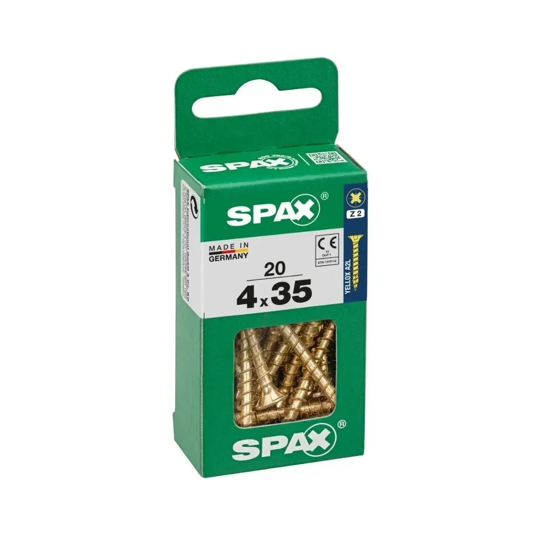 TORNILLO CABEZA PLANA BICRO 4X35 S - 20 UNIDADES SPAX1