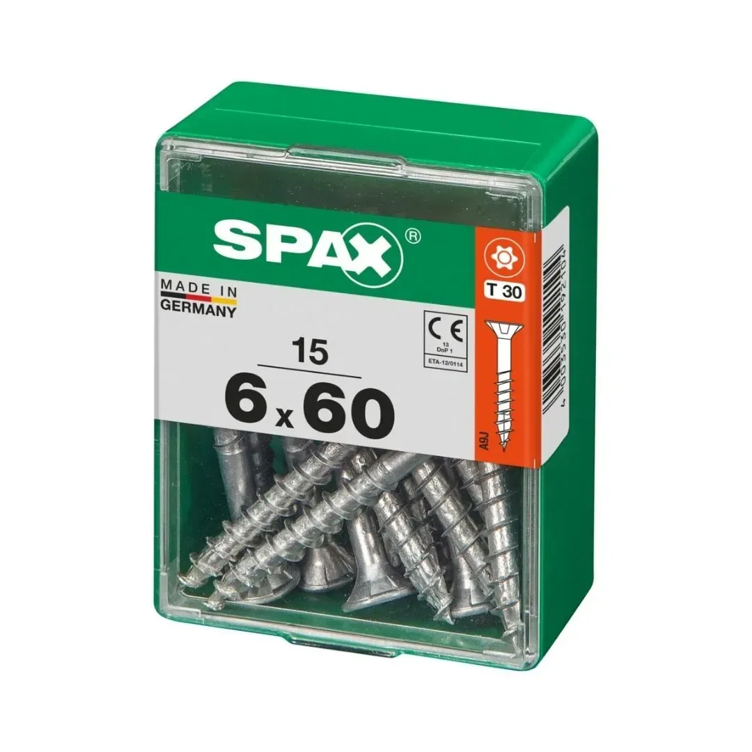 TORNILLO TRX CABEZA PLANA CINCADO 6X60 M - 15 UNIDADES SPAX