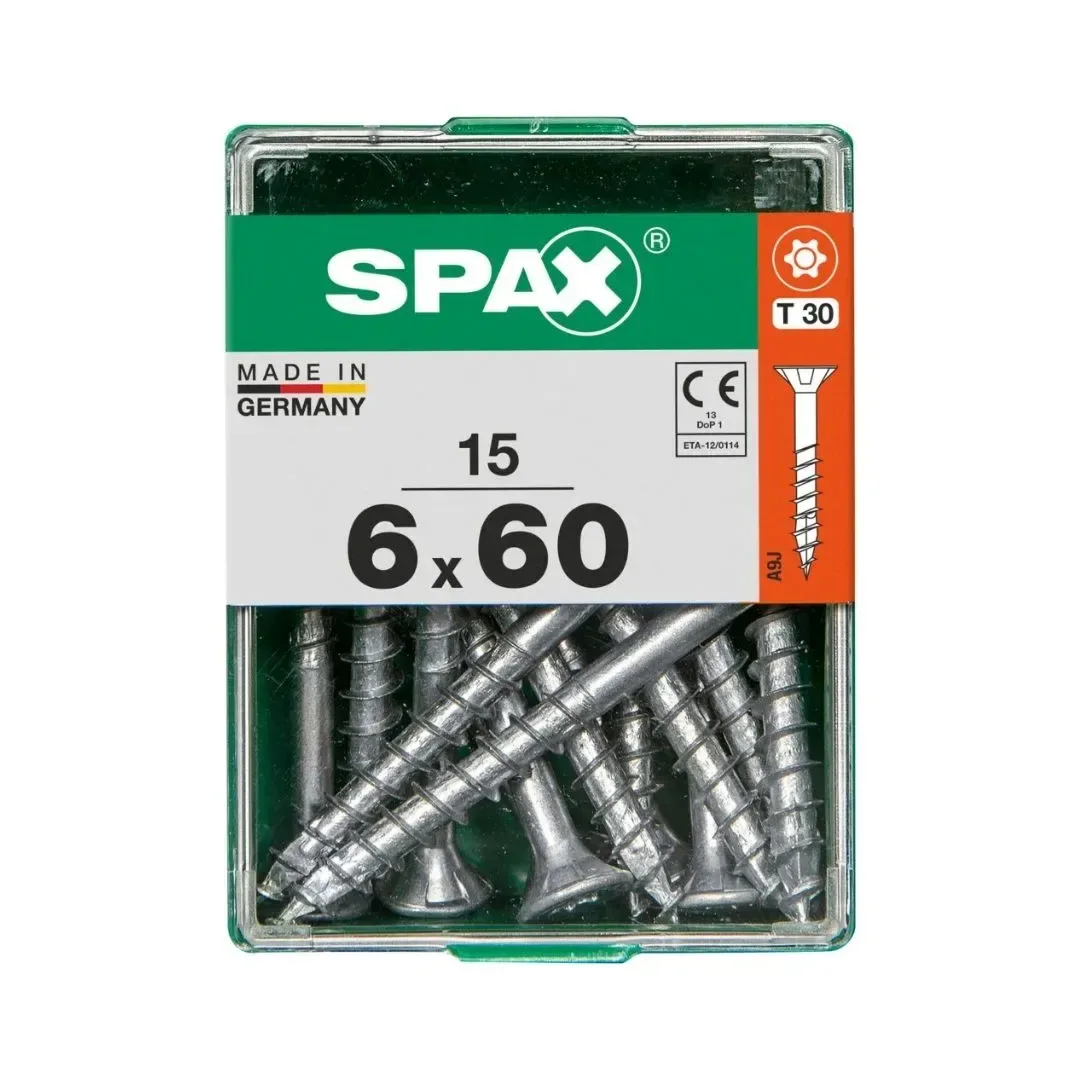 TORNILLO TRX CABEZA PLANA CINCADO 6X60 M - 15 UNIDADES SPAX2