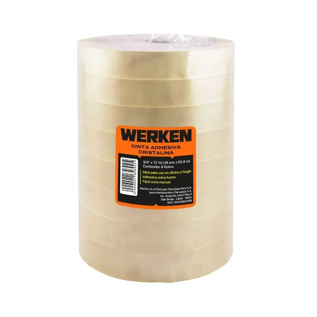 CINTA DE ESCRITORIO 3/4 X 72YDS PACK X 8 WERKEN1