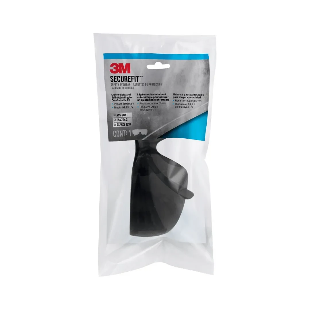 LENTES DE SEGURIDAD SF201 SECUREFIT OSCURAS 3M PERU4