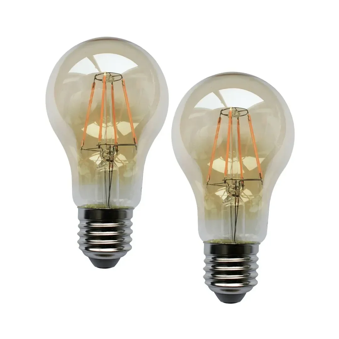 PACK X 2 FOCO LED BULBO 5.5W LUZ CALIDA AMBAR ORANGE2