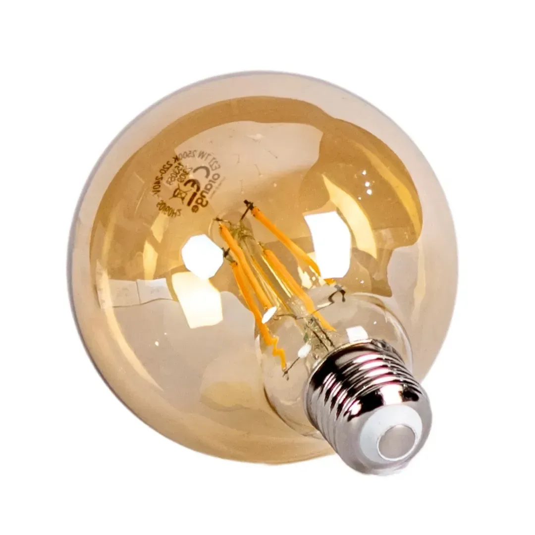 PACK X 2 FOCO LED G95 7W LUZ CALIDA AMBAR ORANGE3