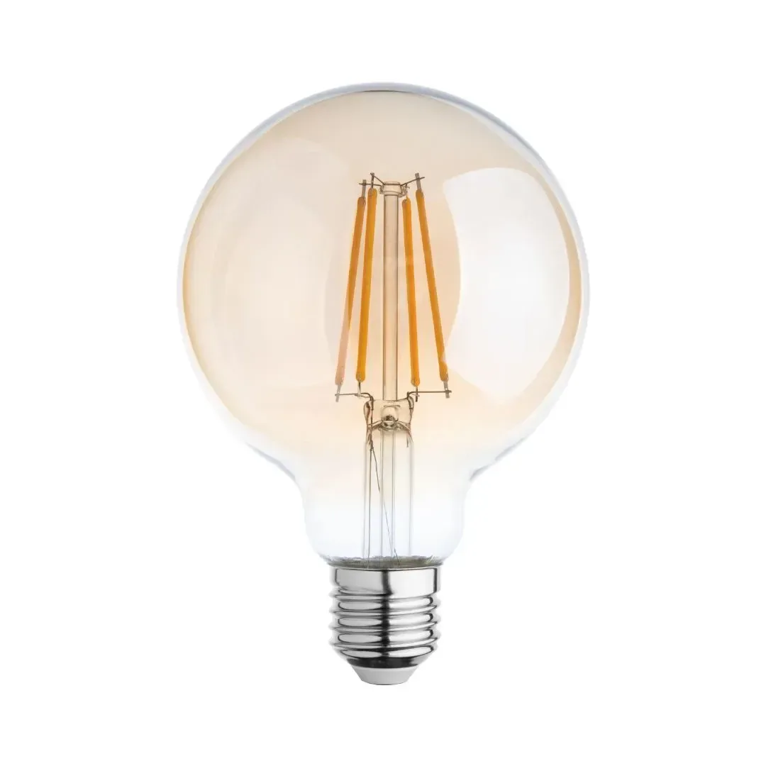 PACK X 2 FOCO LED G95 7W LUZ CALIDA AMBAR ORANGE4