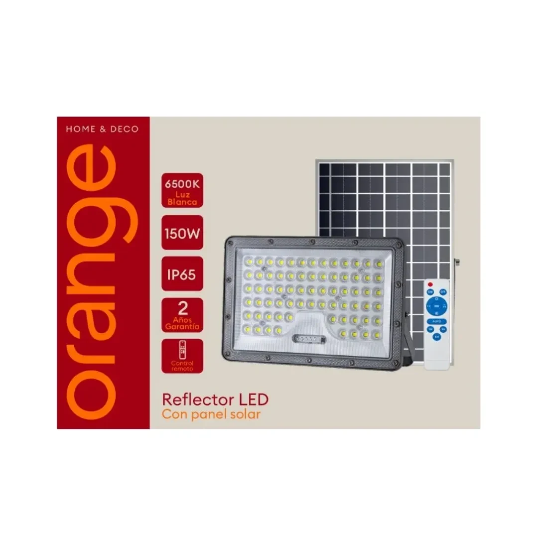 REFLECTOR LED 150W CON PANEL SOLAR ORANGE6