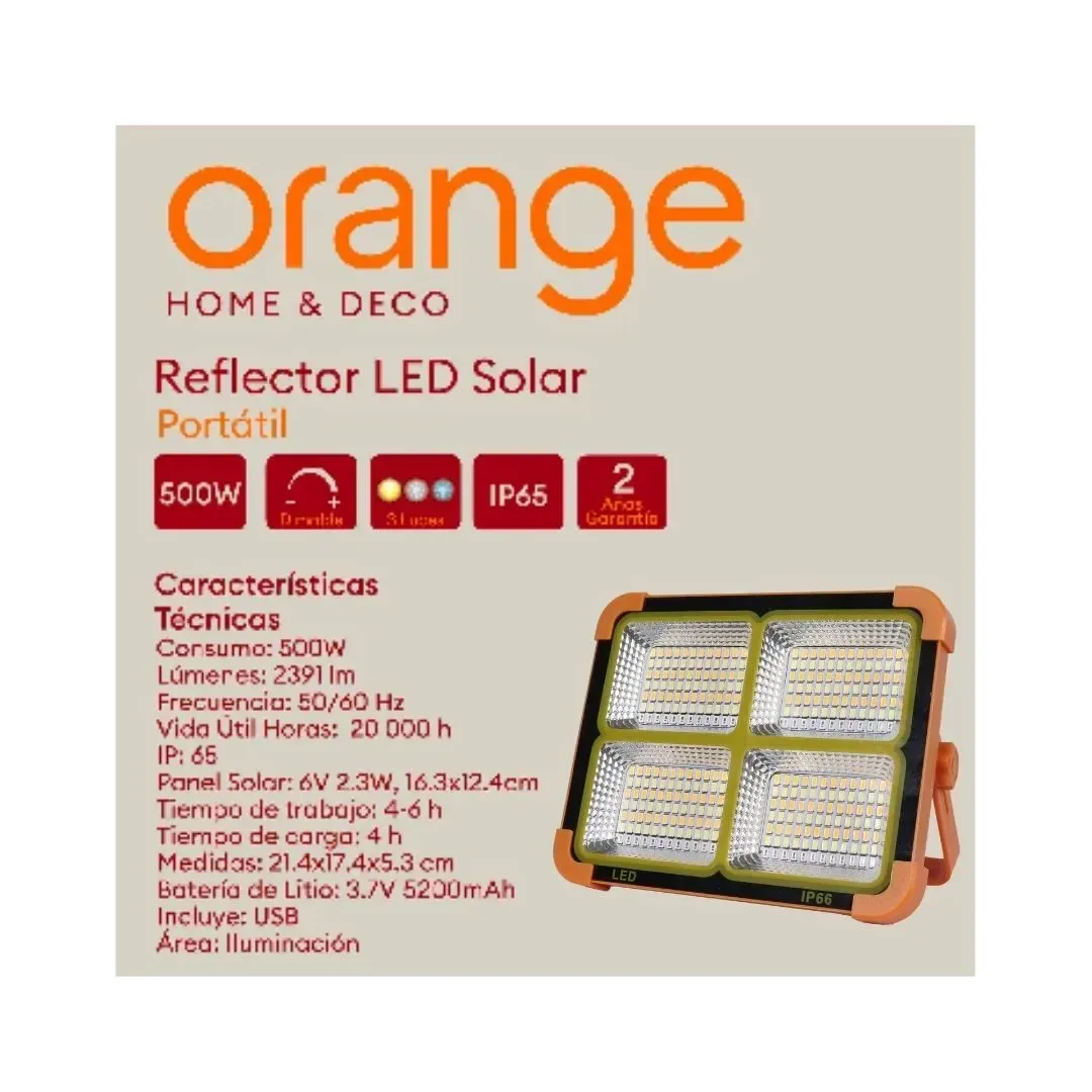 REFLECTOR LED PORTATIL 500W ORANGE6