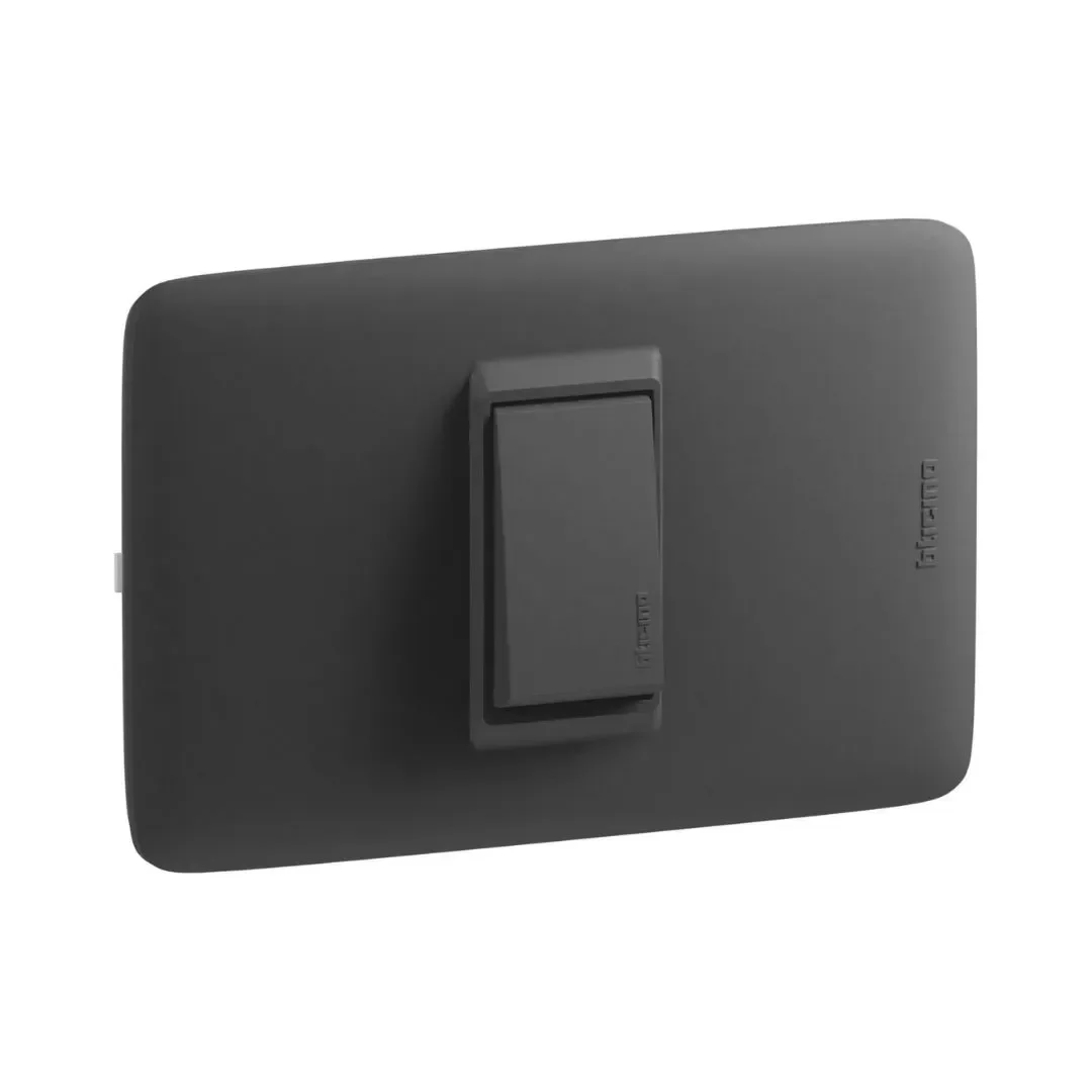 CONMUTADOR SIMPLE DPLUS NEGRO DE 10A 250V BTICINO2