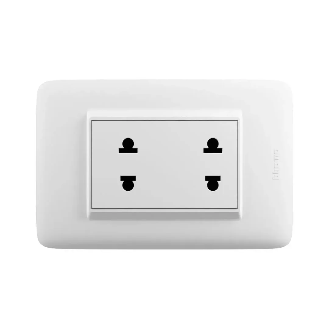TOMACORRIENTE DOBLE UNIVERSAL BLANCO DPLUS BTICINO1