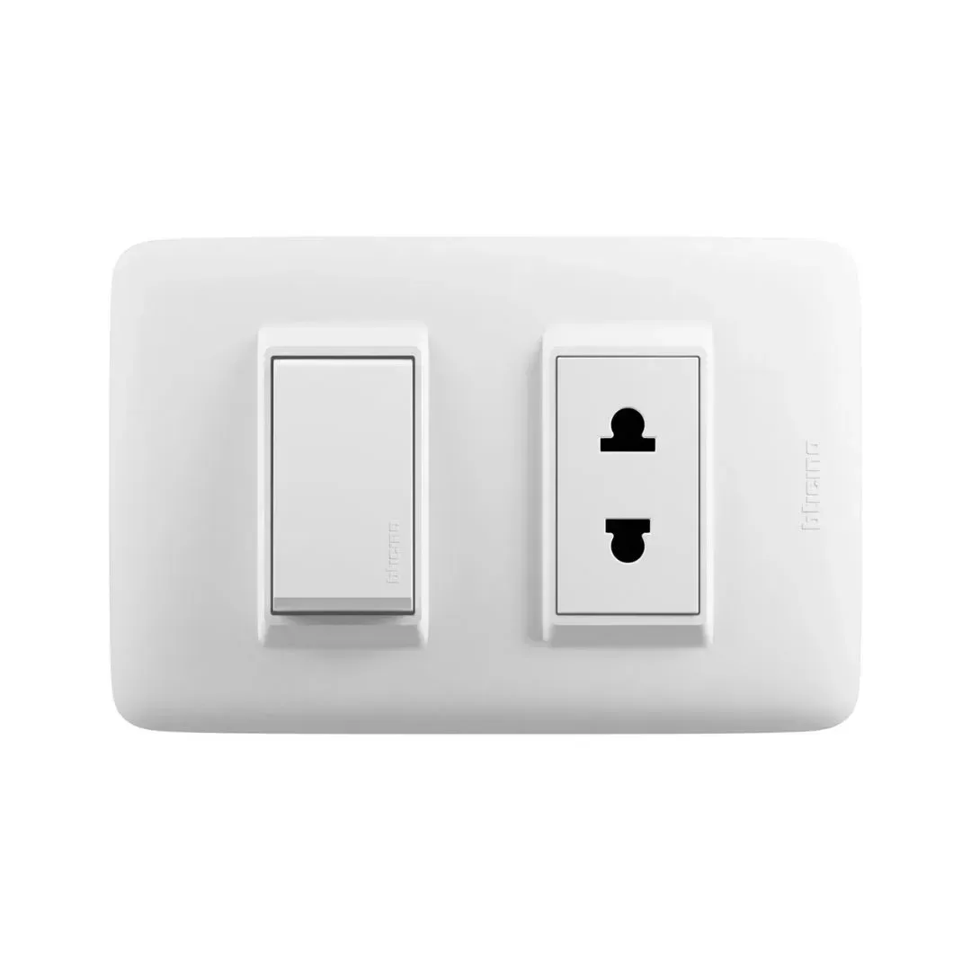 INTERRUPTOR + TOMACORRIENTE BLANCO DPLUS BTICINO