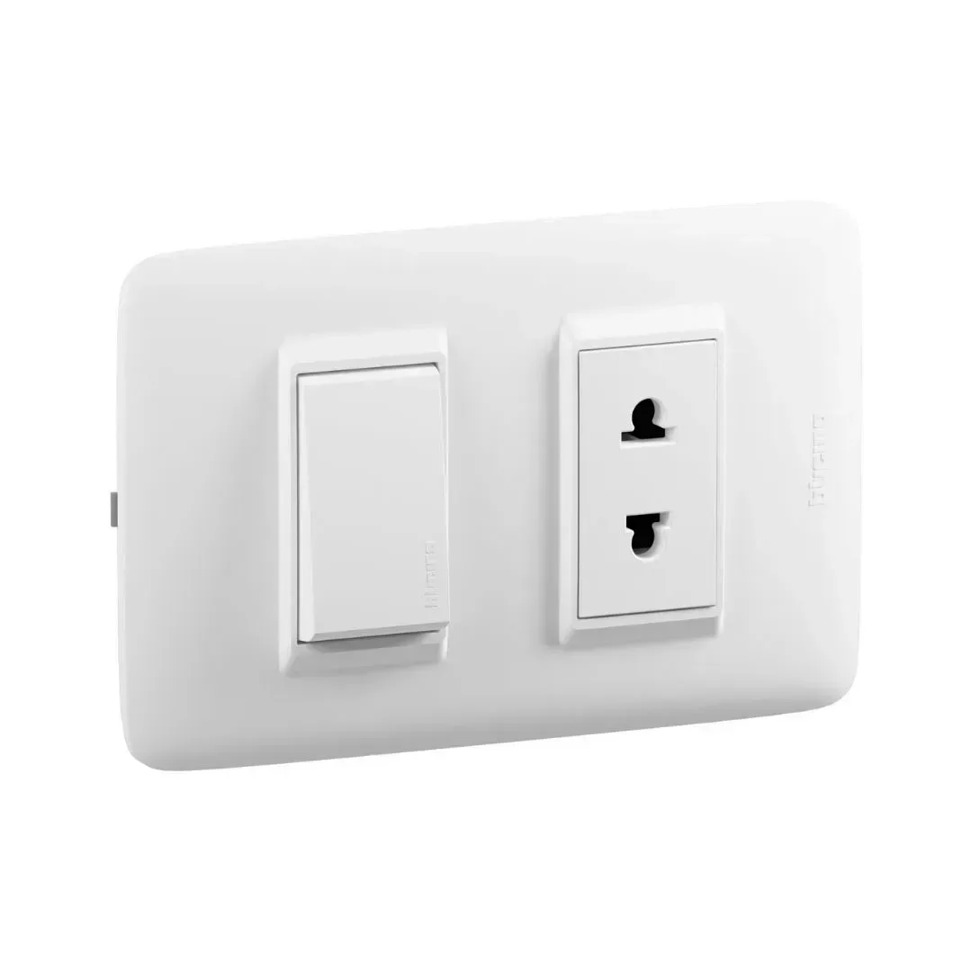 INTERRUPTOR + TOMACORRIENTE BLANCO DPLUS BTICINO2