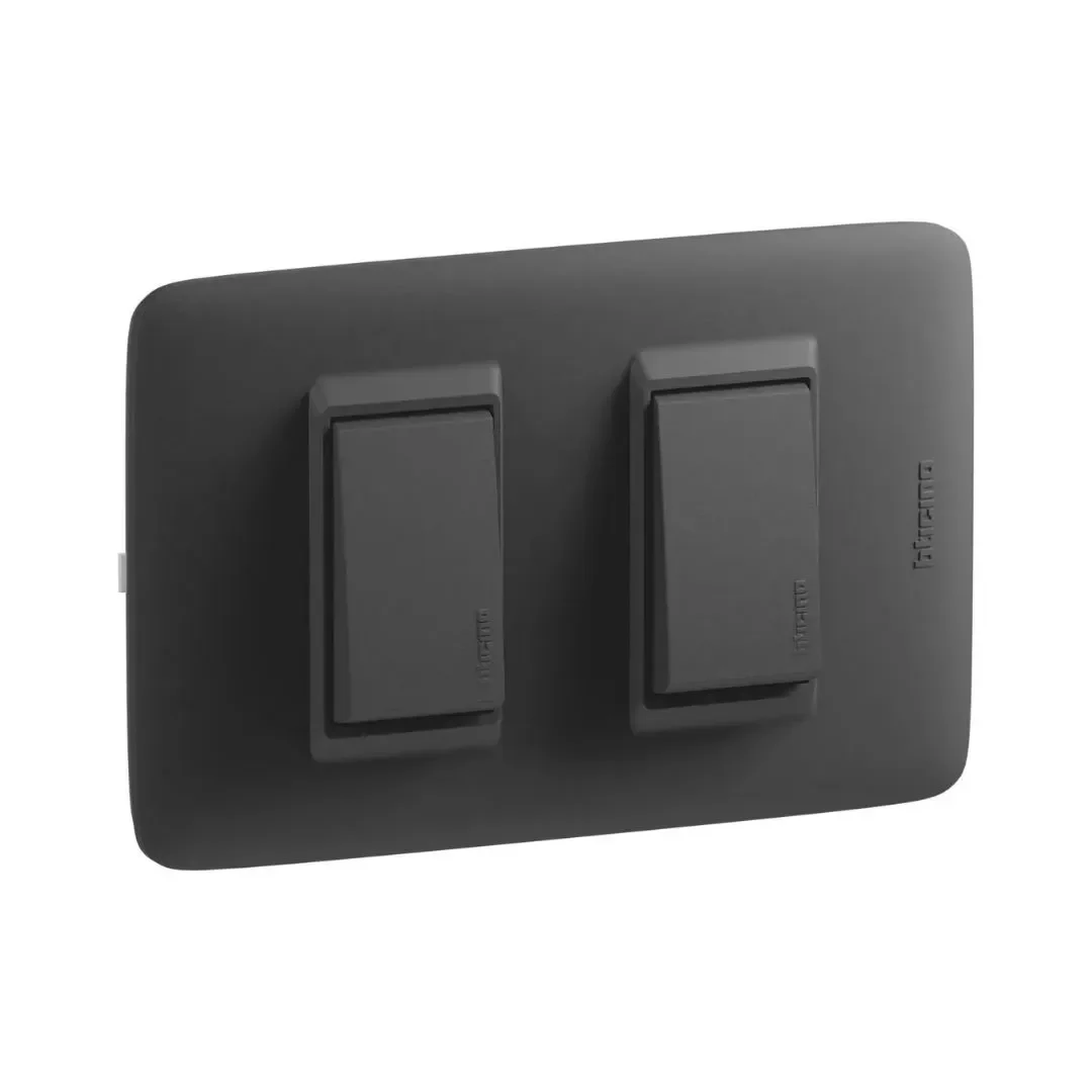 CONMUTADOR DOBLE DPLUS NEGRO DE 10A 250V BTICINO2