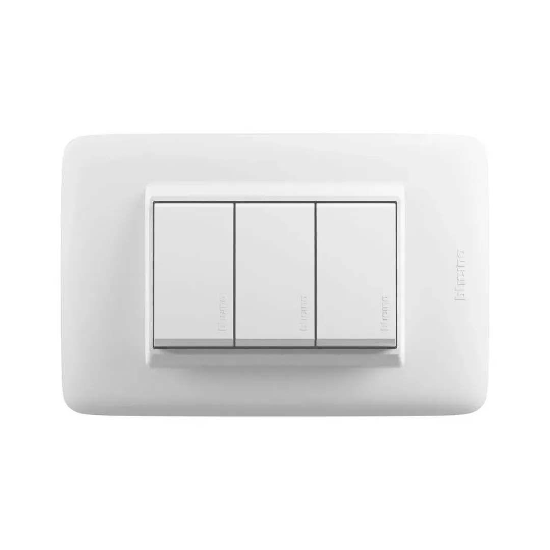 CONMUTADOR TRIPLE DPLUS BLANCO BTICINO1