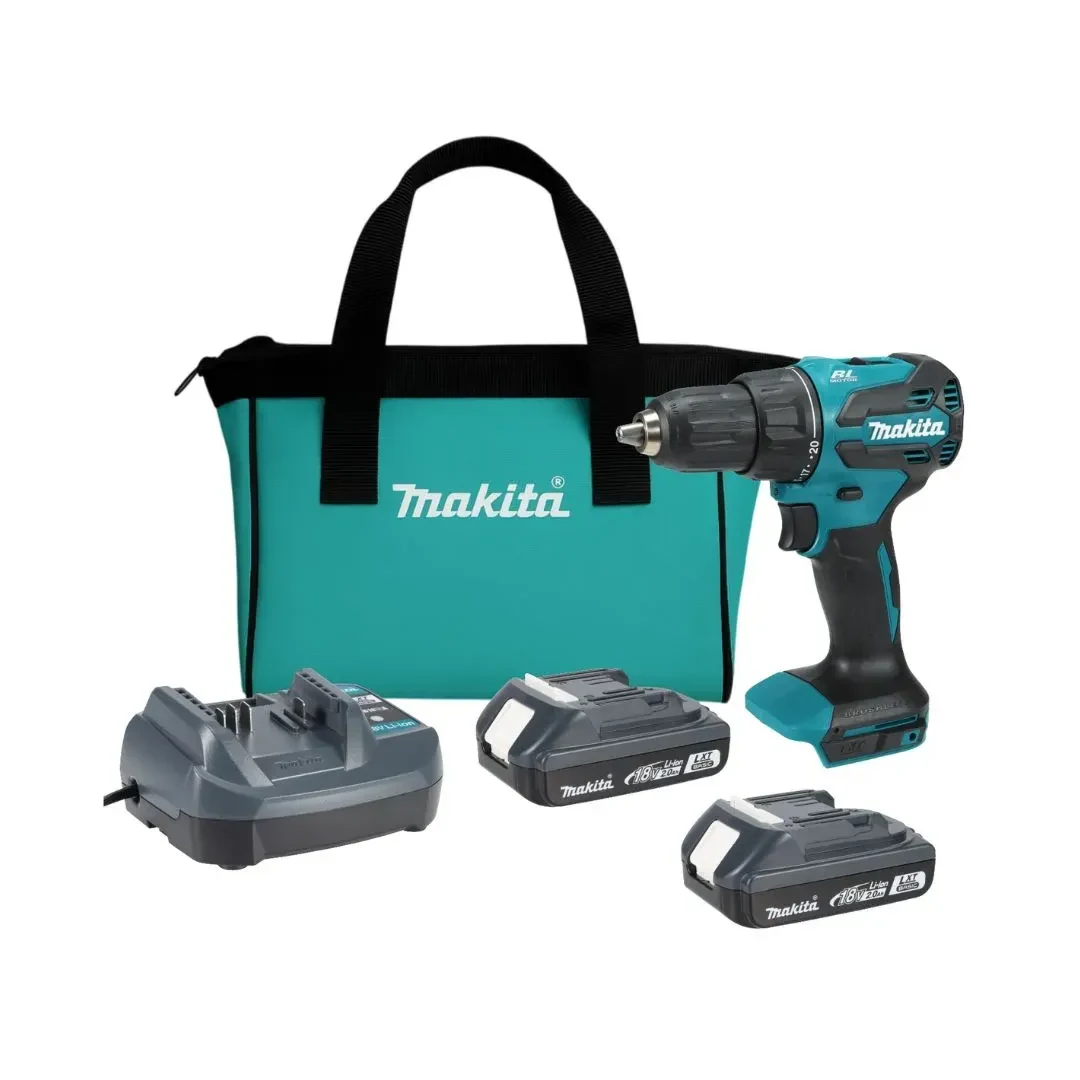 TALADRO PERCUTOR DHP490WVEX + 2 BATERIAS 2AH + CARGADOR + MALETIN MAKITA4