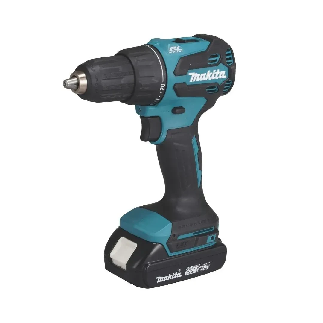 TALADRO PERCUTOR DHP490WVEX + 2 BATERIAS 2AH + CARGADOR + MALETIN MAKITA1