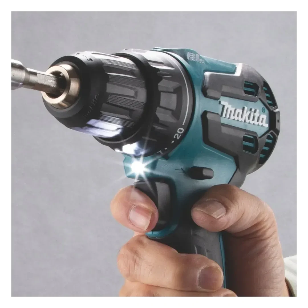 TALADRO PERCUTOR DHP490WVEX + 2 BATERIAS 2AH + CARGADOR + MALETIN MAKITA3