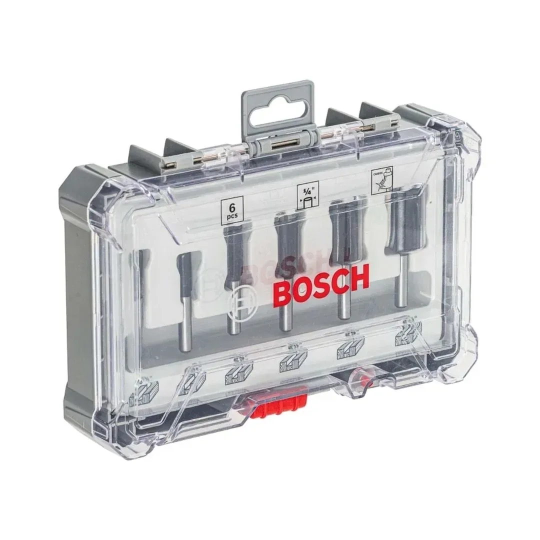 SET 6 FRESAS RECTAS 1/4'' BOSCH