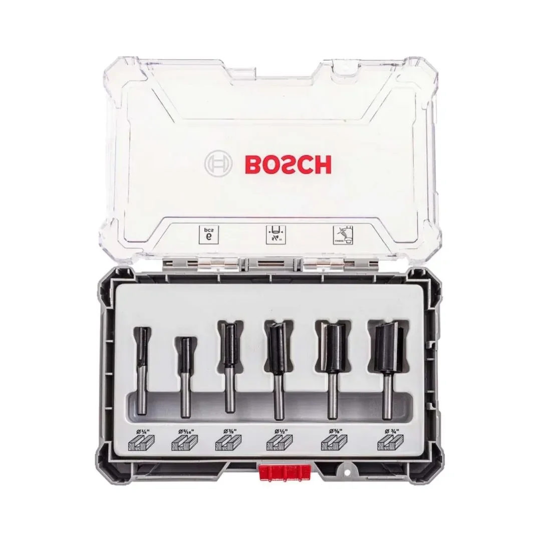 SET 6 FRESAS RECTAS 1/4'' BOSCH2