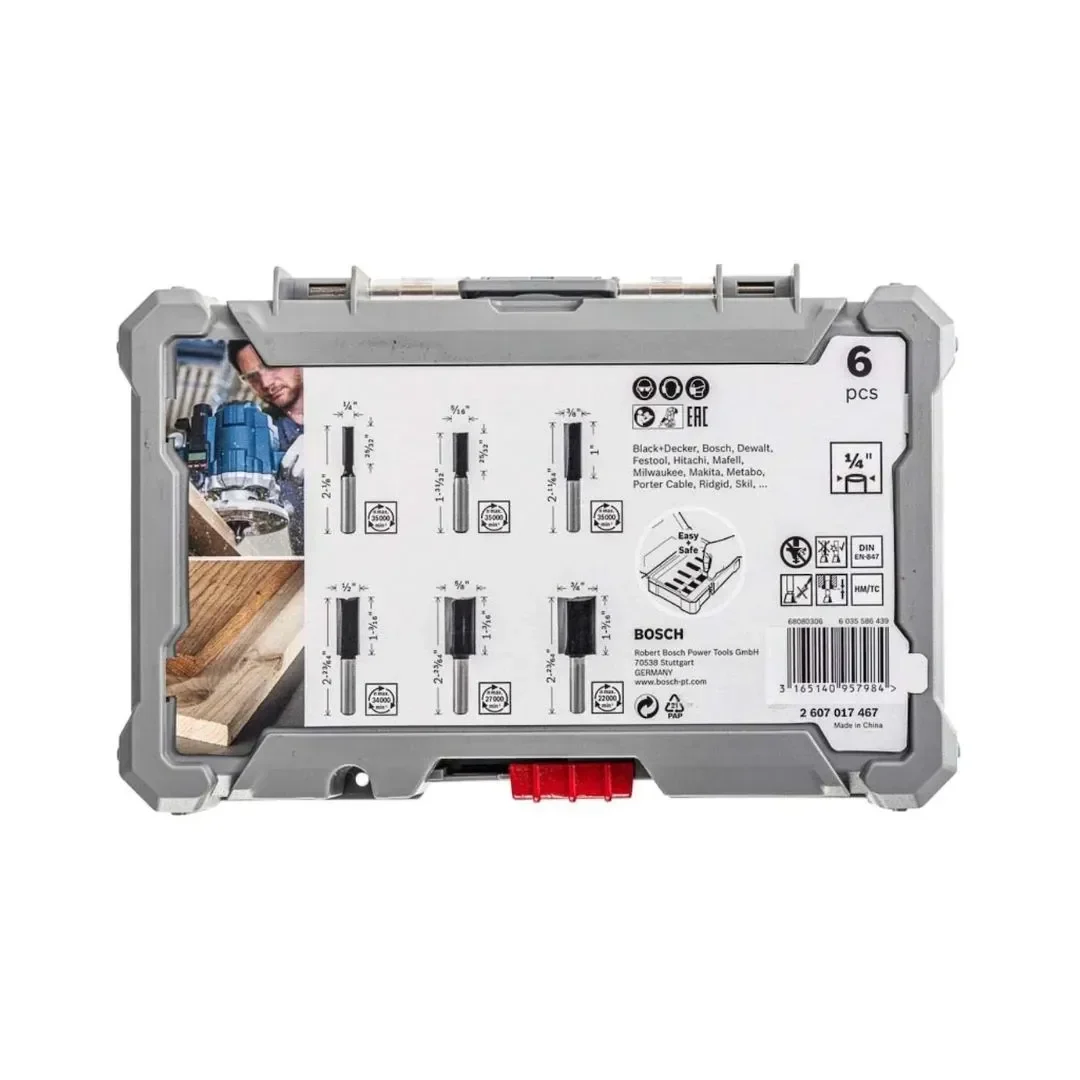 SET 6 FRESAS RECTAS 1/4'' BOSCH4