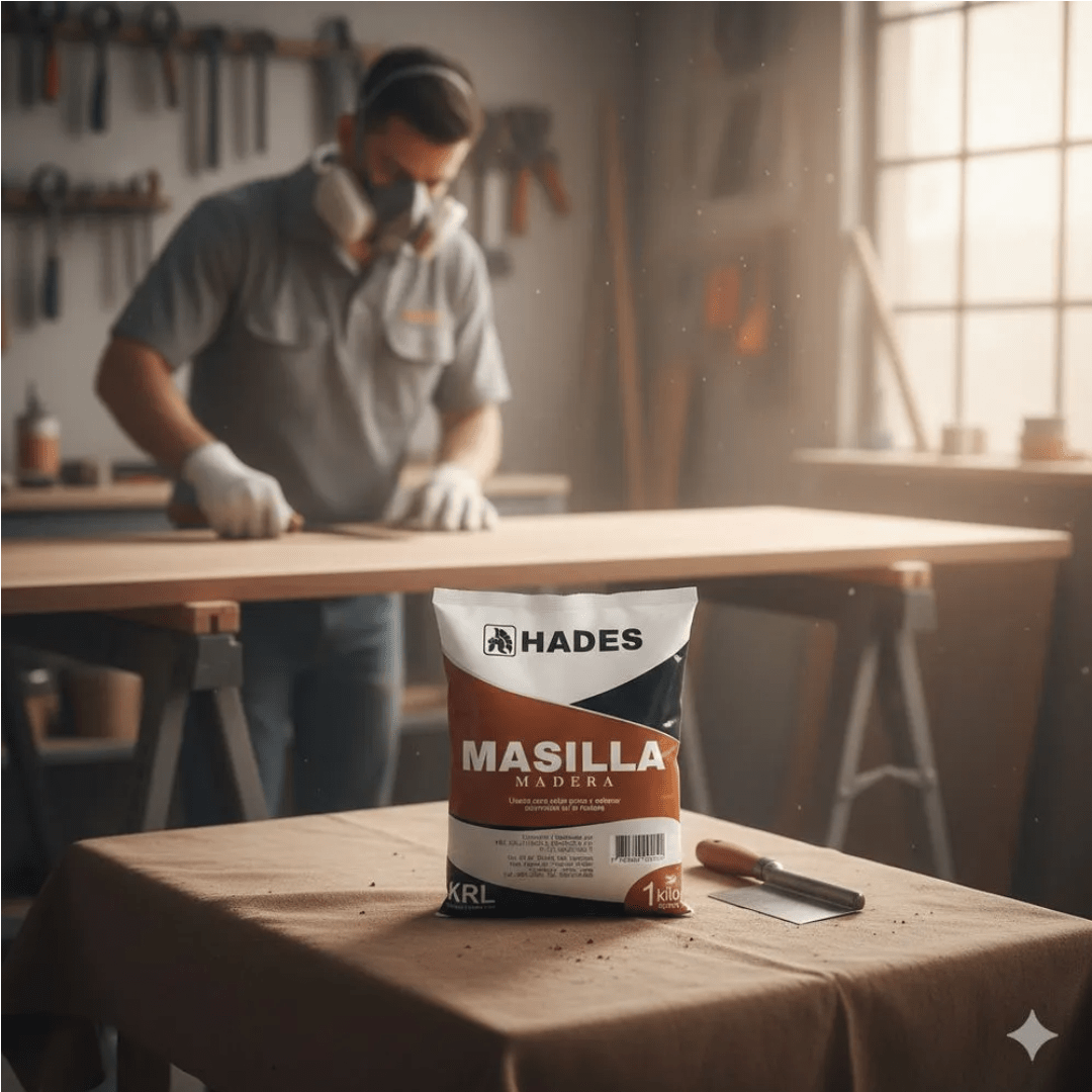 MASILLA PARA MADERA 1KG DE RESINA ACRILICA HADES4