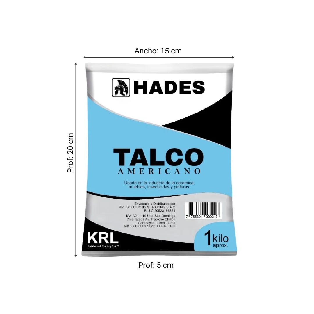 TALCO AMERICANO BLANCO 1KG HADES1