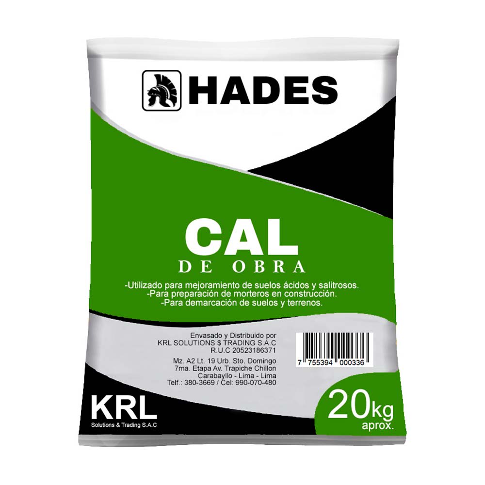 CAL CEMENTO BOLSA 20 KG HADES