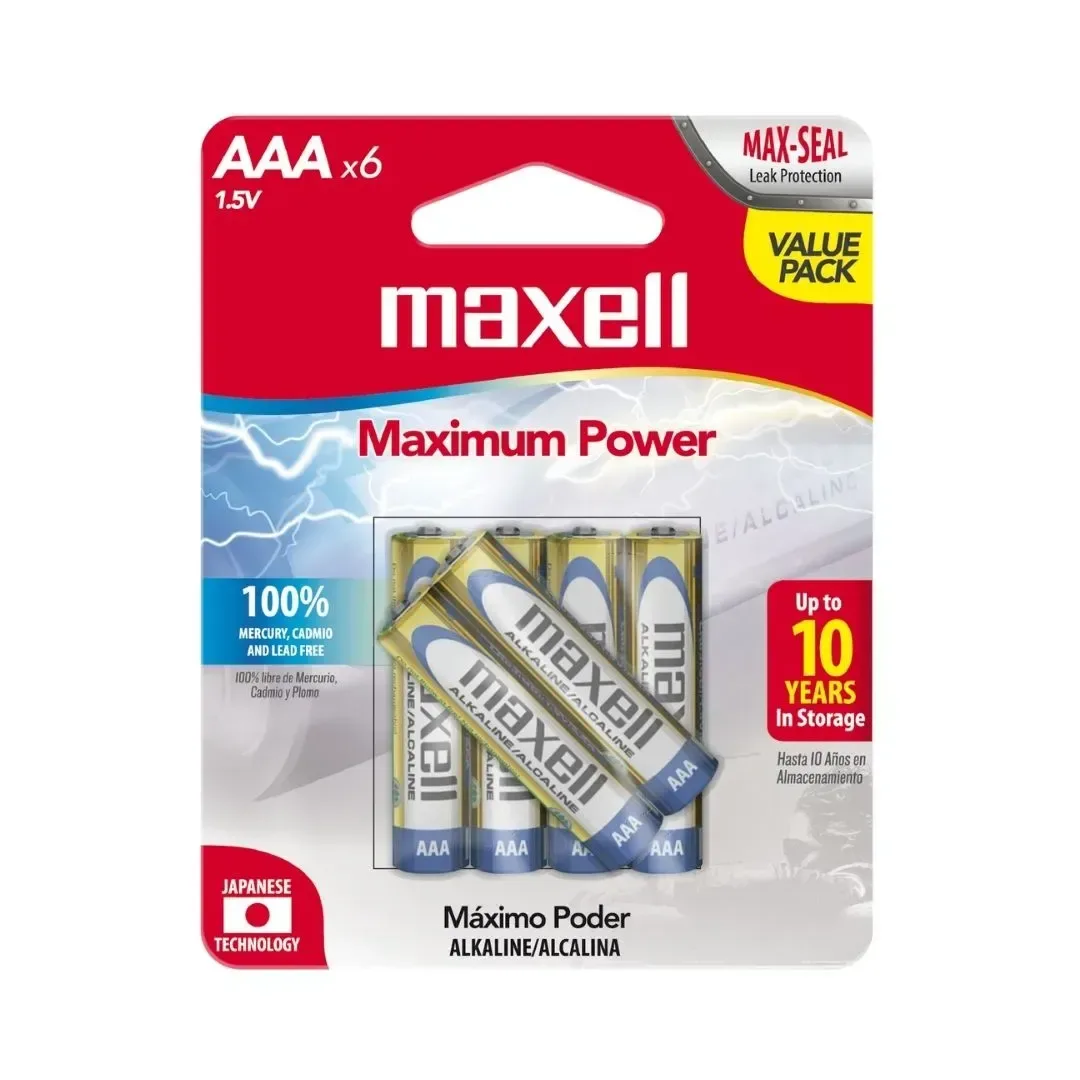 PILAS AAA - PACK DE 6 MAXELL