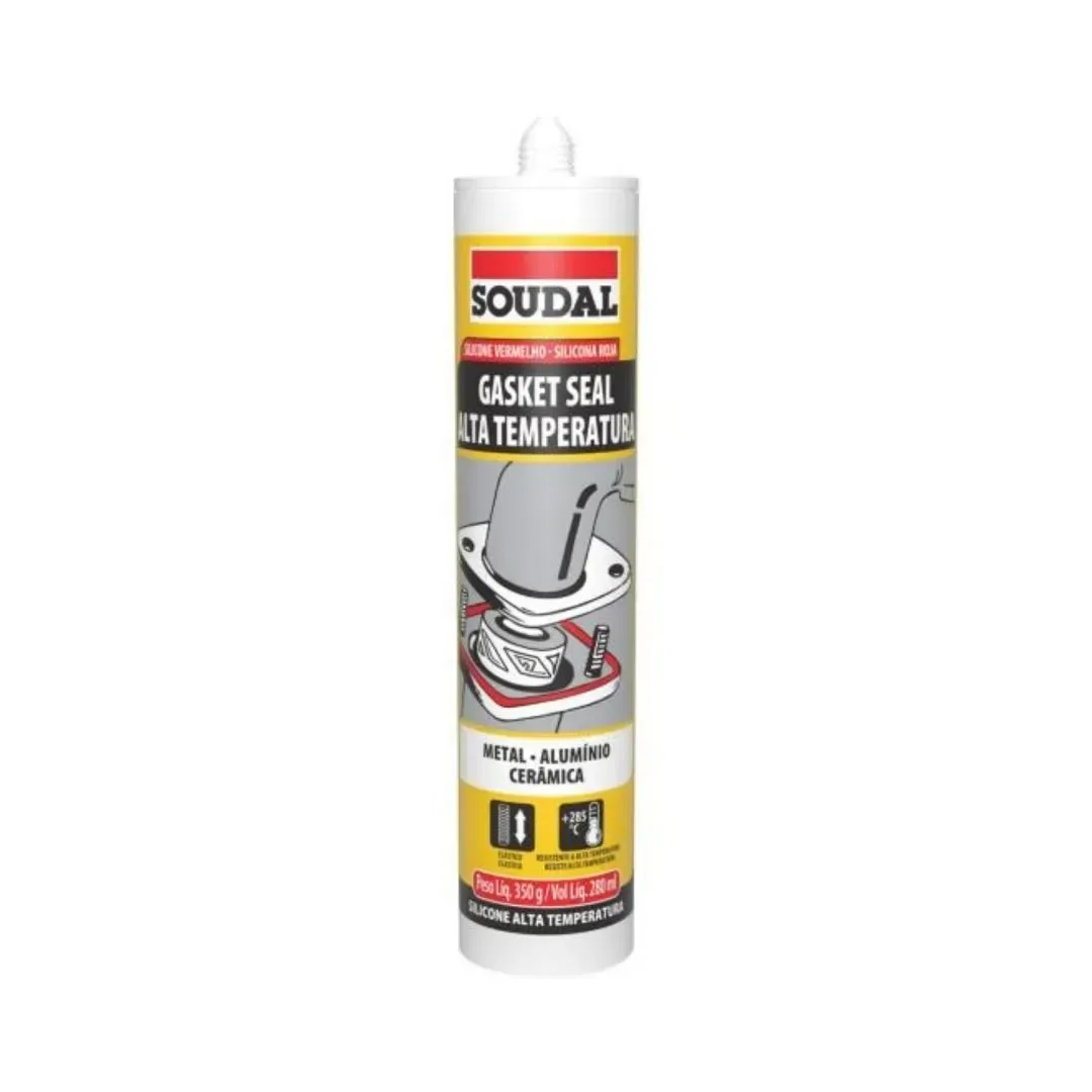 SILICONA ALTA TEMPERATURA ROJA 280ML SOUDAL