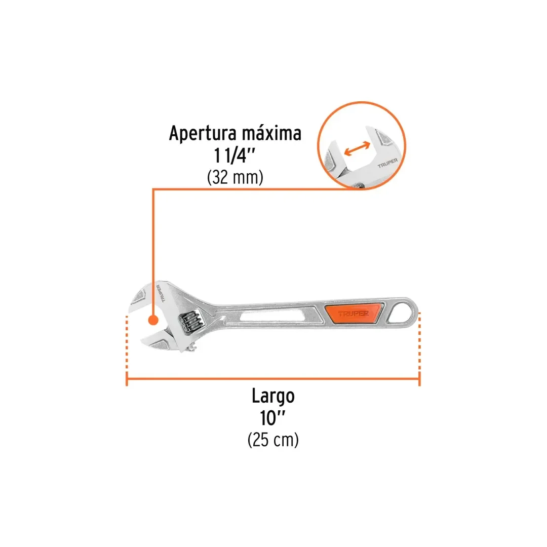 LLAVE FRANCESA 10'' CROMADA TRUPER4
