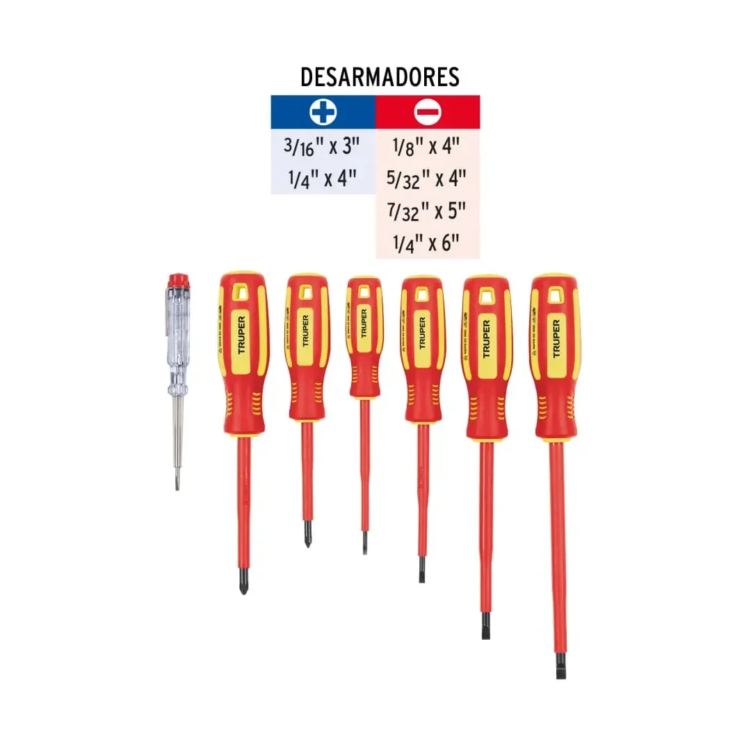 JUEGO 7 DESARMADORES DIELECTRICOS TRUPER4