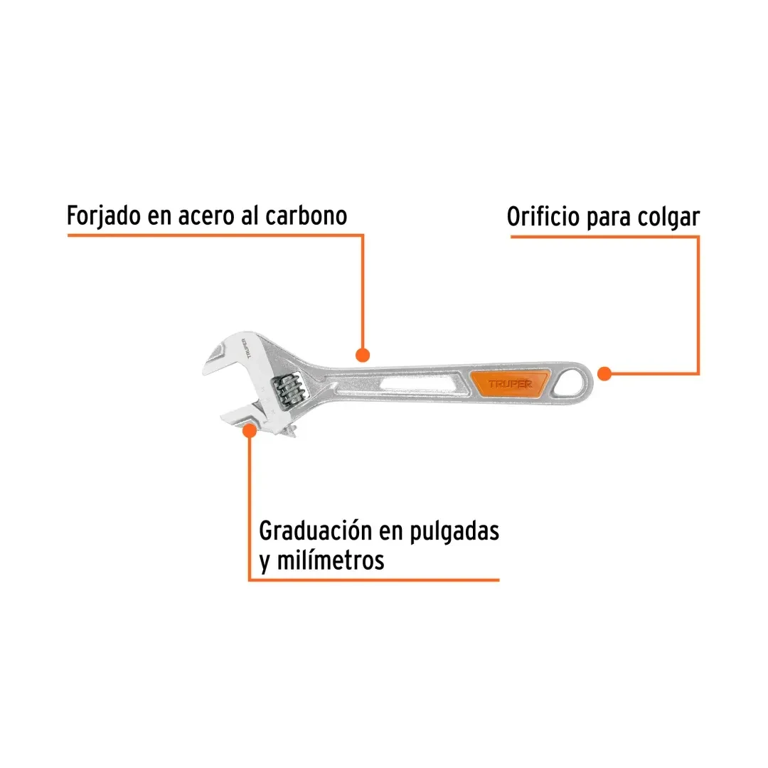 LLAVE FRANCESA 8'' CROMADA TRUPER3
