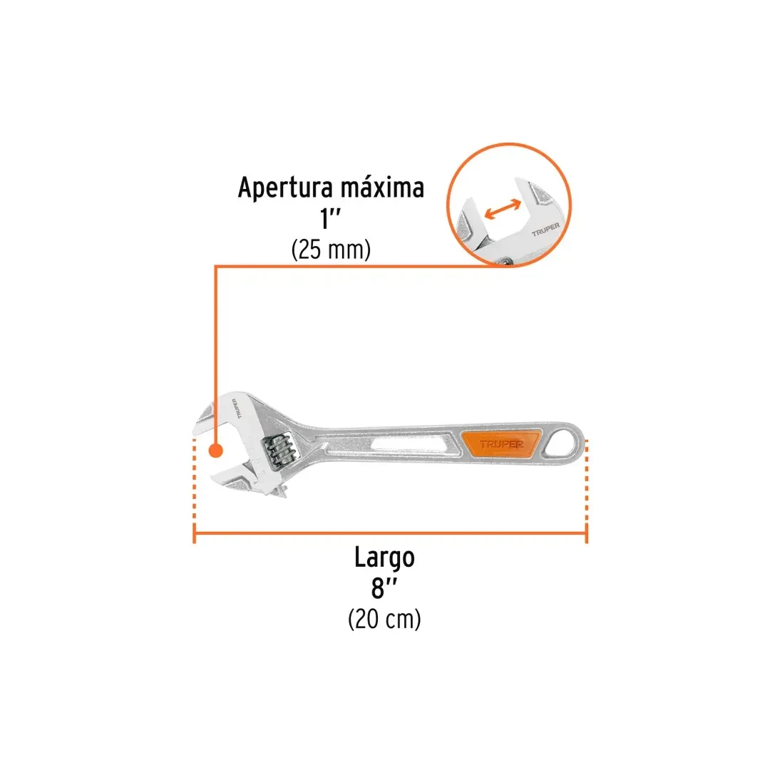 LLAVE FRANCESA 8'' CROMADA TRUPER4
