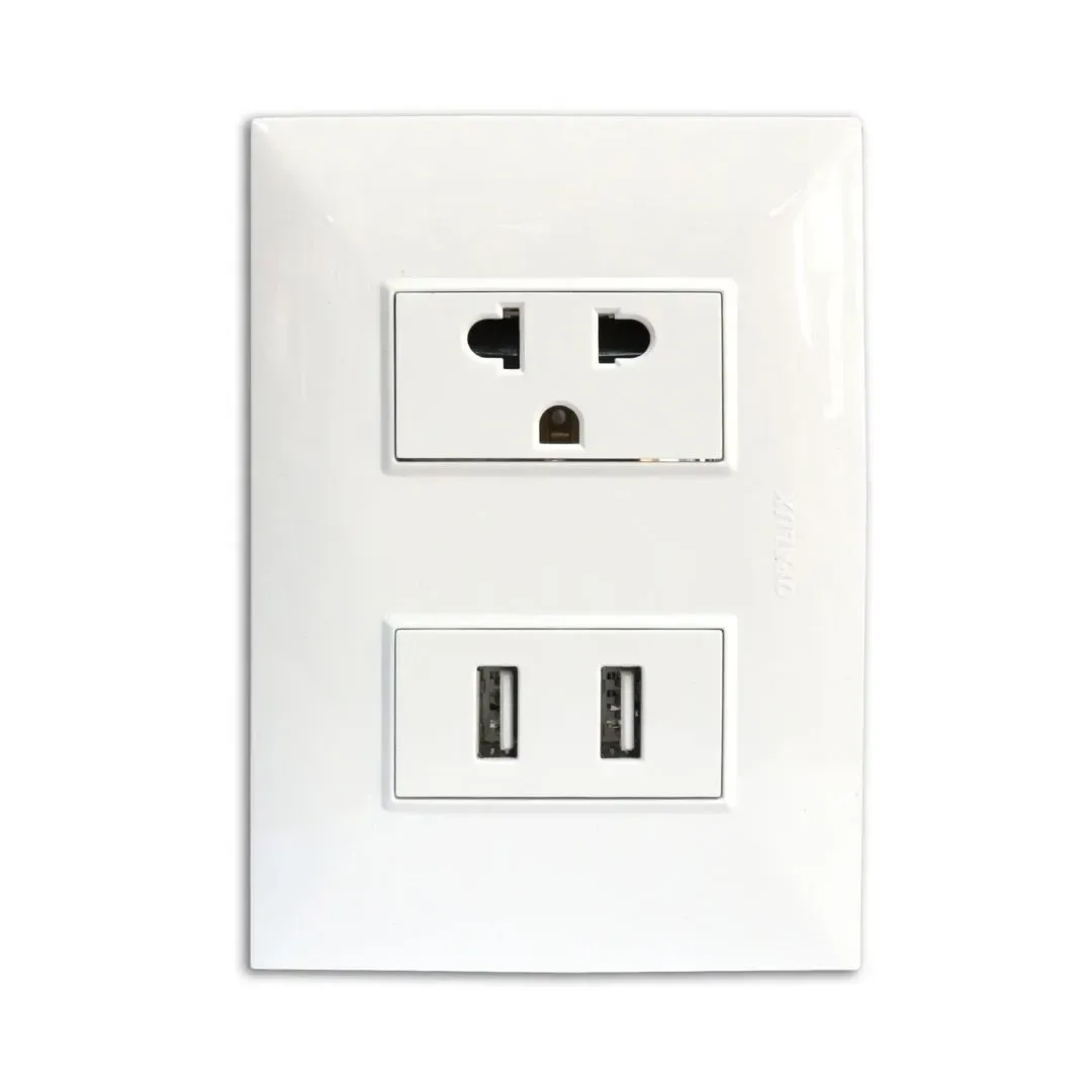 TOMACORRIENTE + 2 USB KF OPALUX