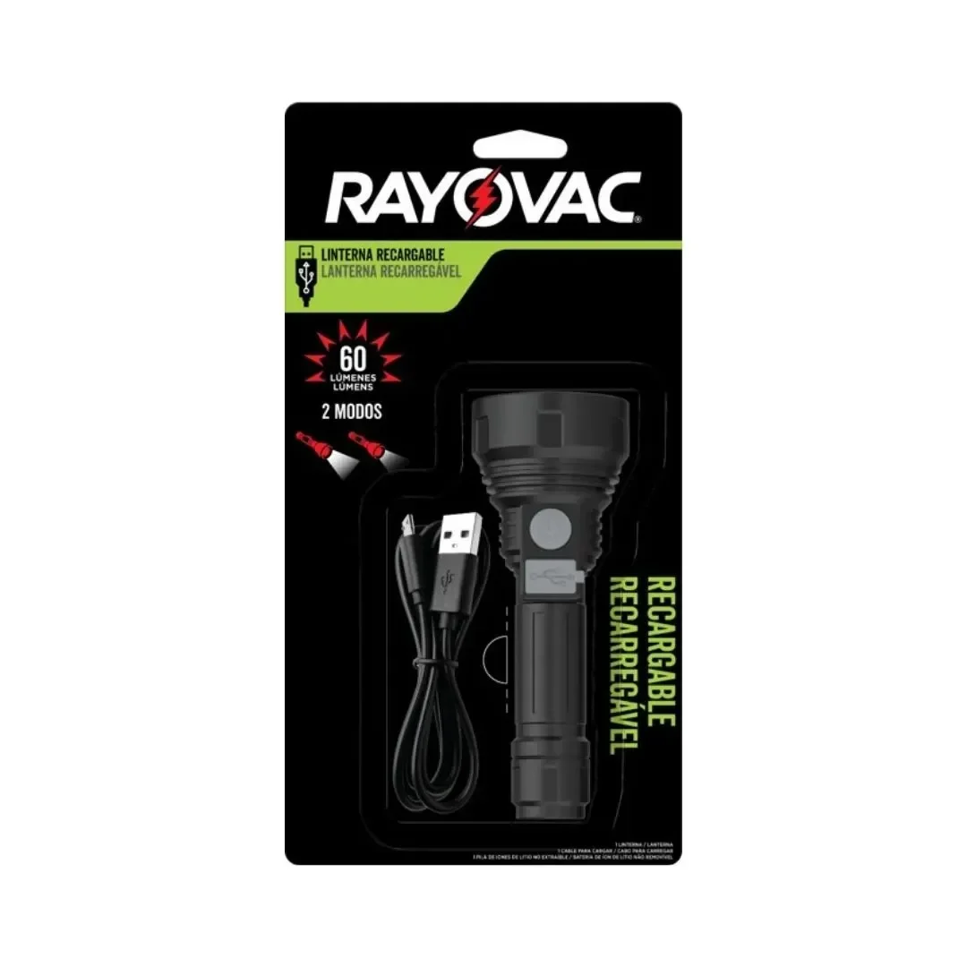 LINTERNA RECARGABLE LED 60 LUMENES RAYOVAC