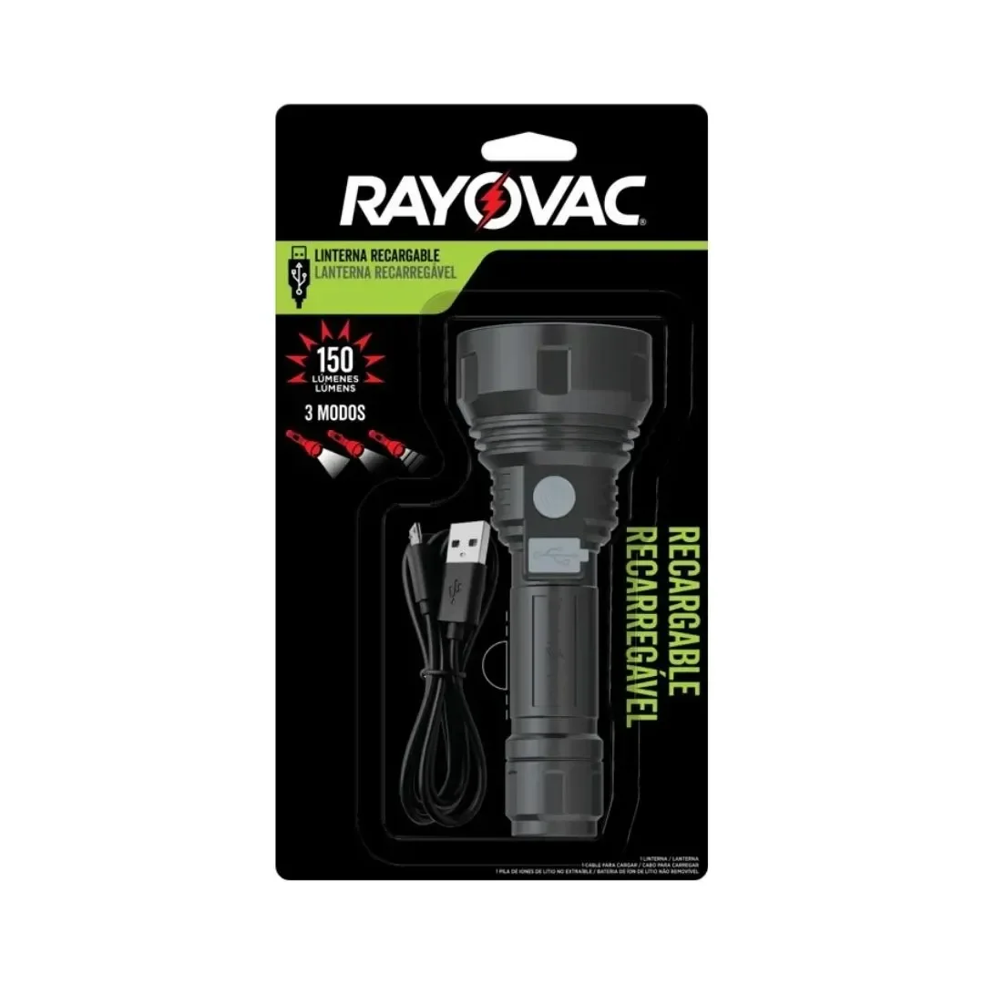 LINTERNA RECARGABLE LED 150 LUMENES RAYOVAC
