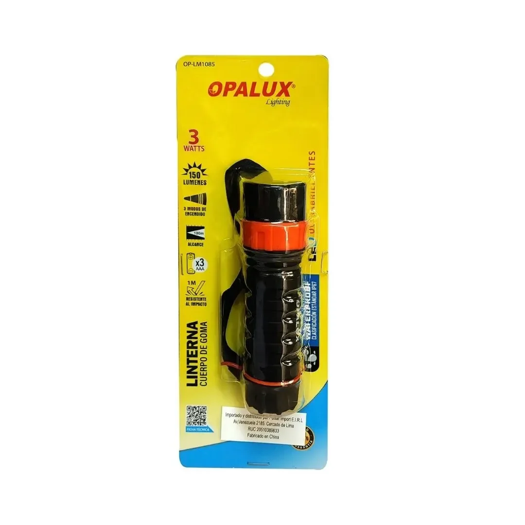 LINTERNA LED 3W 150 LUMENES 3 MODOS IP67 OPALUX2