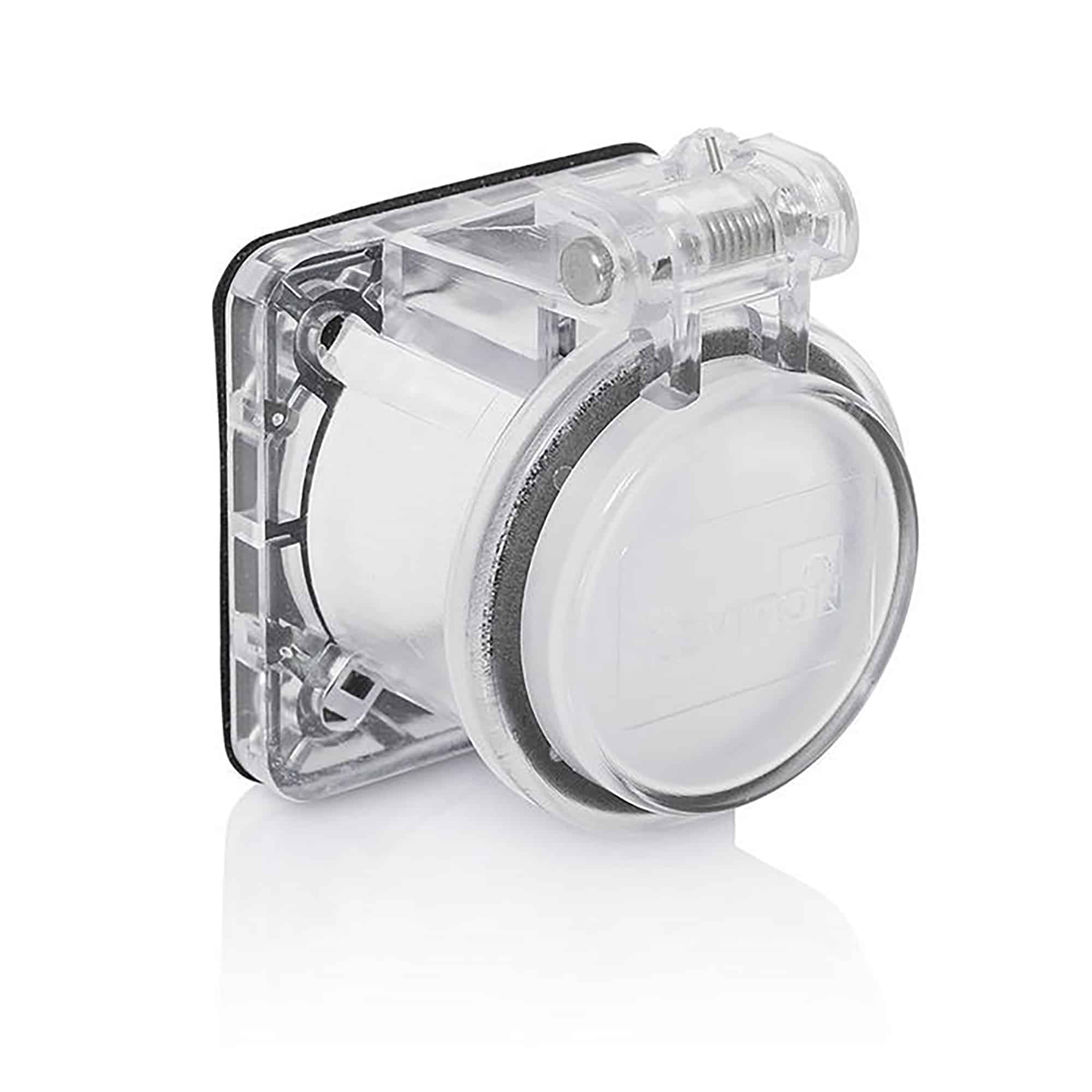 TAPA CAM TYPE PARA ENCHUFE/CONECTOR EMPOTRABLE TRANSPARENTE LEVITON1