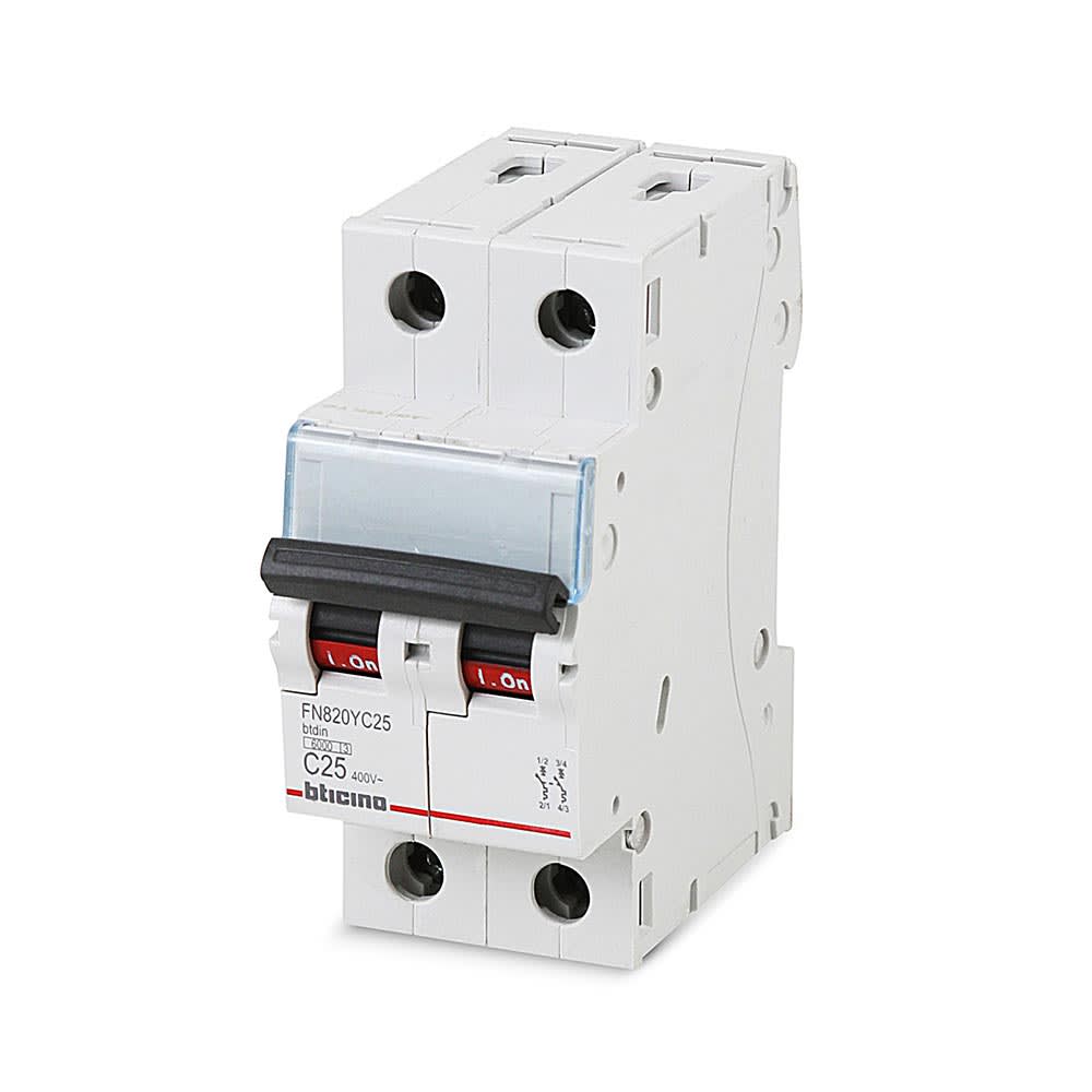 INTERRUPTOR TERMOMAGNETICO 2X25A 220V-10KA BTICINO