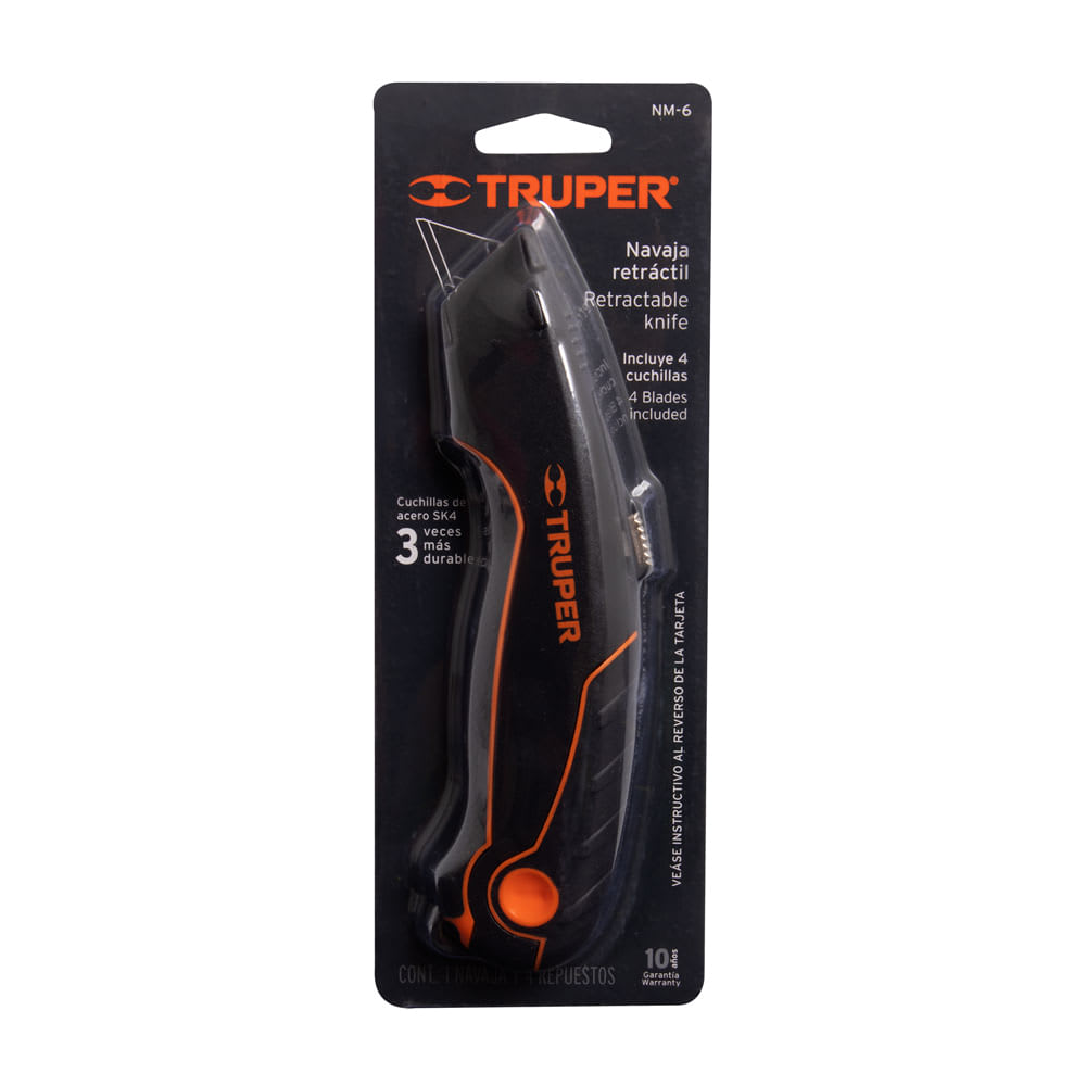 CUCHILLA RETRACTIL METALICA CON 3 HOJAS TRUPER