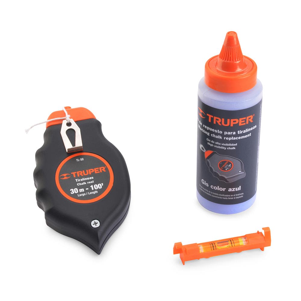 TIRALINEAS PLASTICO CON NIVEL TRUPER1