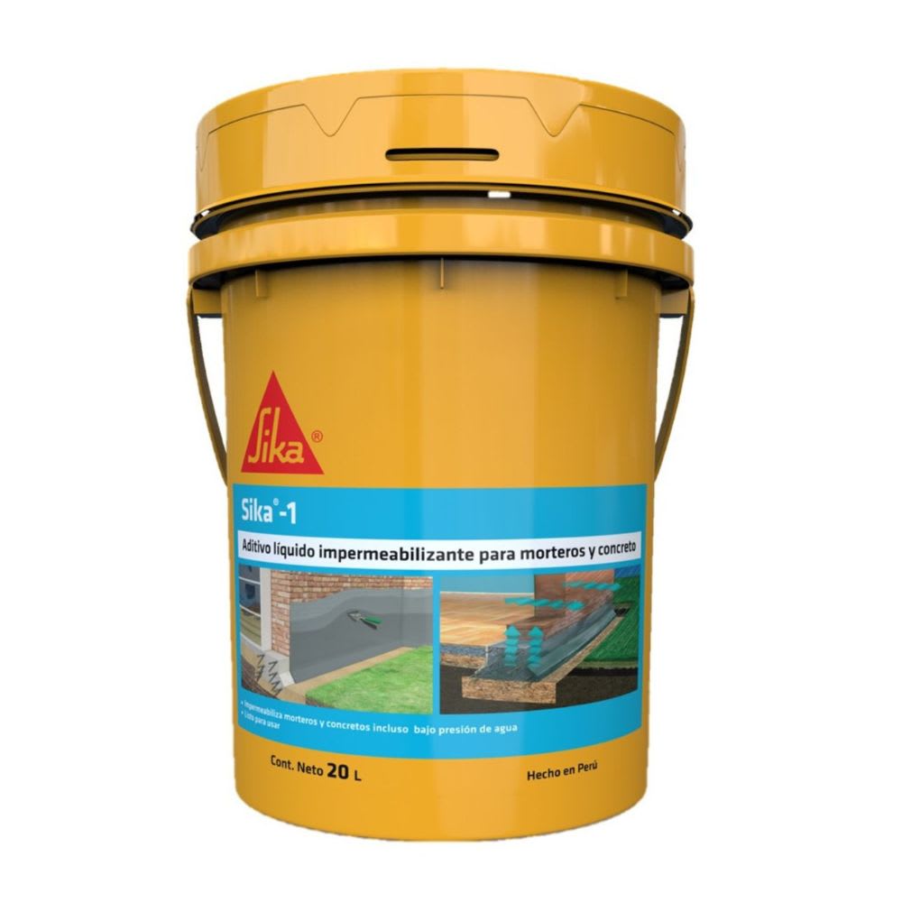 IMPERMEABILIZANTE DE CONCRETO SIKA-1 LIQUIDO 20L SIKA1