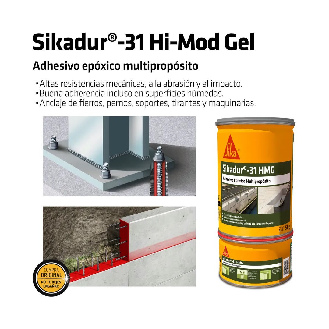 ADHESIVO EPOXICO PARA ANCLAJES Y REPARACION SIKADUR 31 HMG 1KG SIKA5