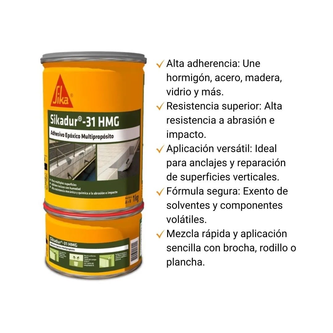 ADHESIVO EPOXICO PARA ANCLAJES Y REPARACION DUR 31 HMG 1KG SIKA6