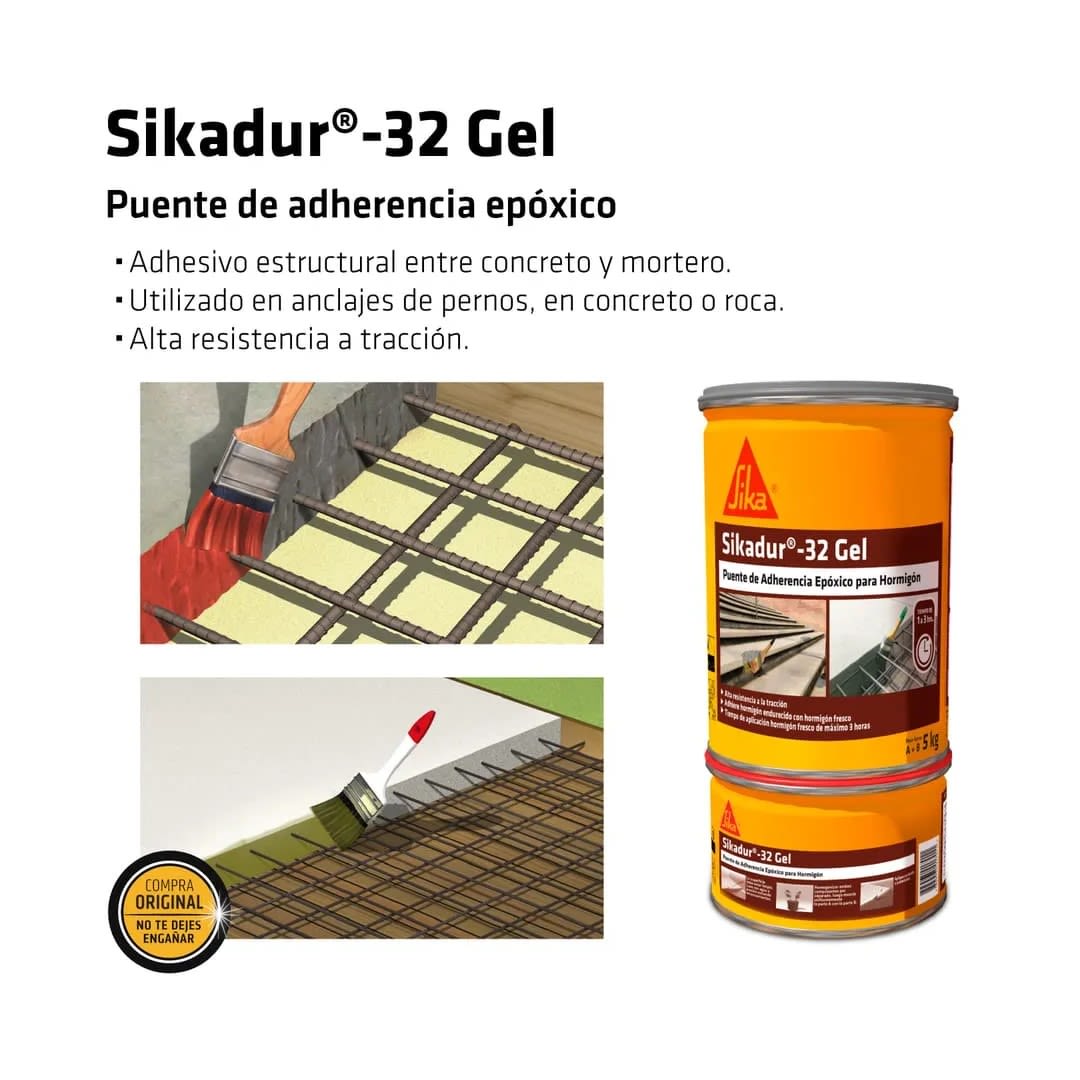 PUENTE DE ADHERENCIA EPOXICO PARA ANCLAJES Y REPARACION SIKADUR 32 GEL 1KG SIKA4