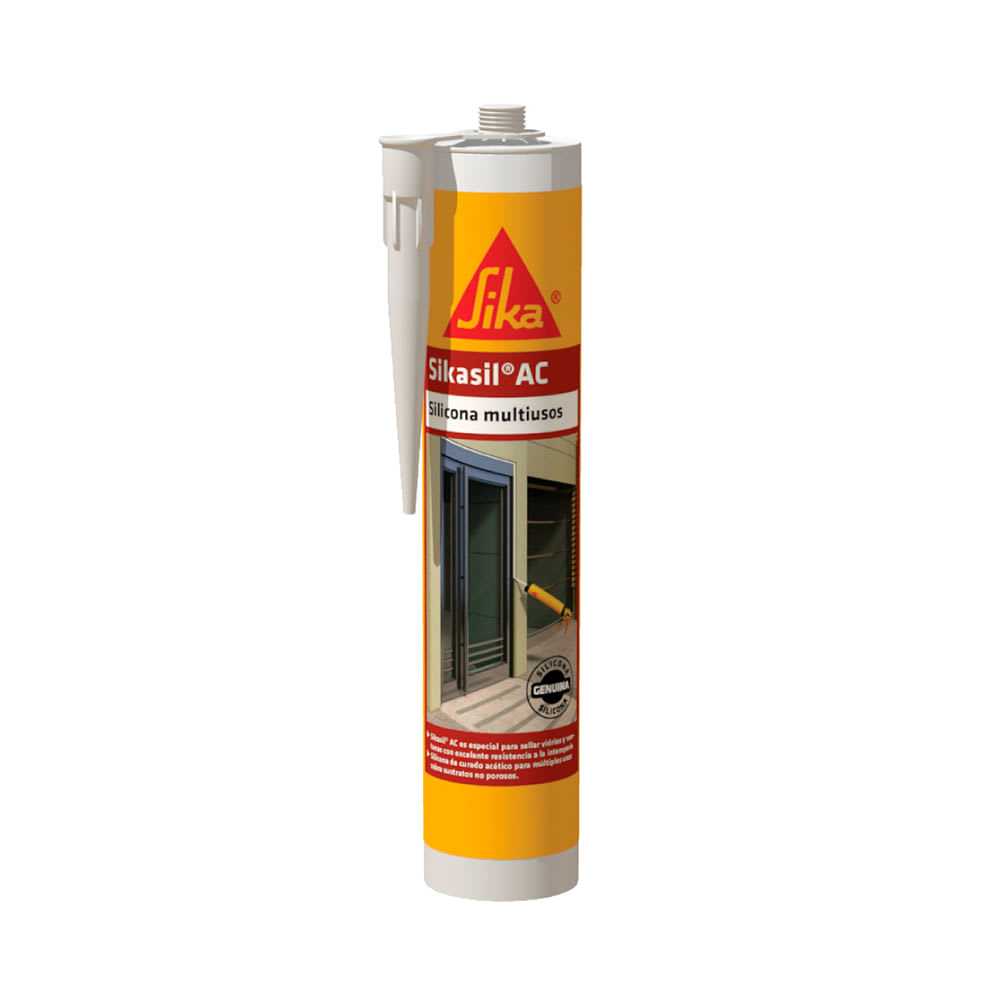 SILICONA PARA VIDRIOS SIL AC TRANSPARENTE 280ML SIKA