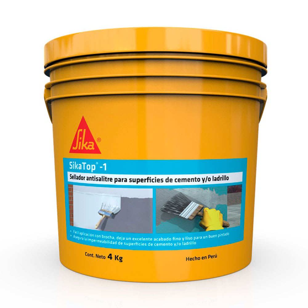 IMPERMEABILIZANTE PARA SUPERFICIE DE CEMENTO Y/O LADRILLO SIKATOP-1 4KG SIKA1