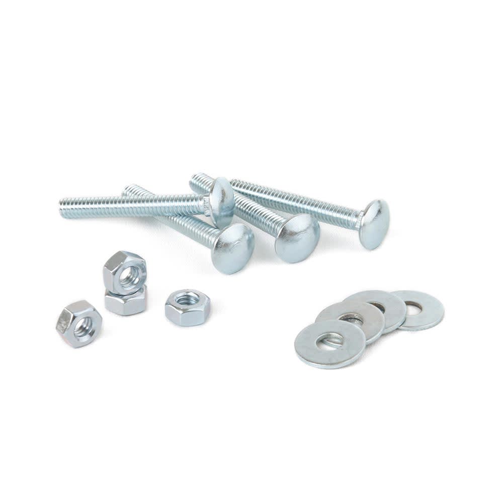 PERNO COCHE + TUERCAS + ARANDELAS 1/4X2'' X 4 UNIDADES SM