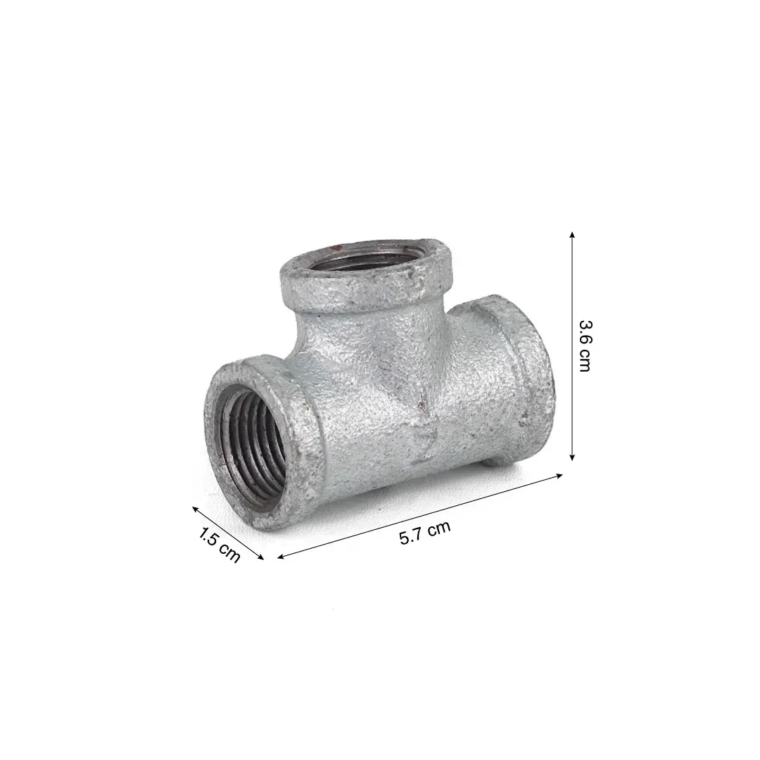 TEE DE FIERRO GALVANIZADO 1/2'' PLATA WERKEN2