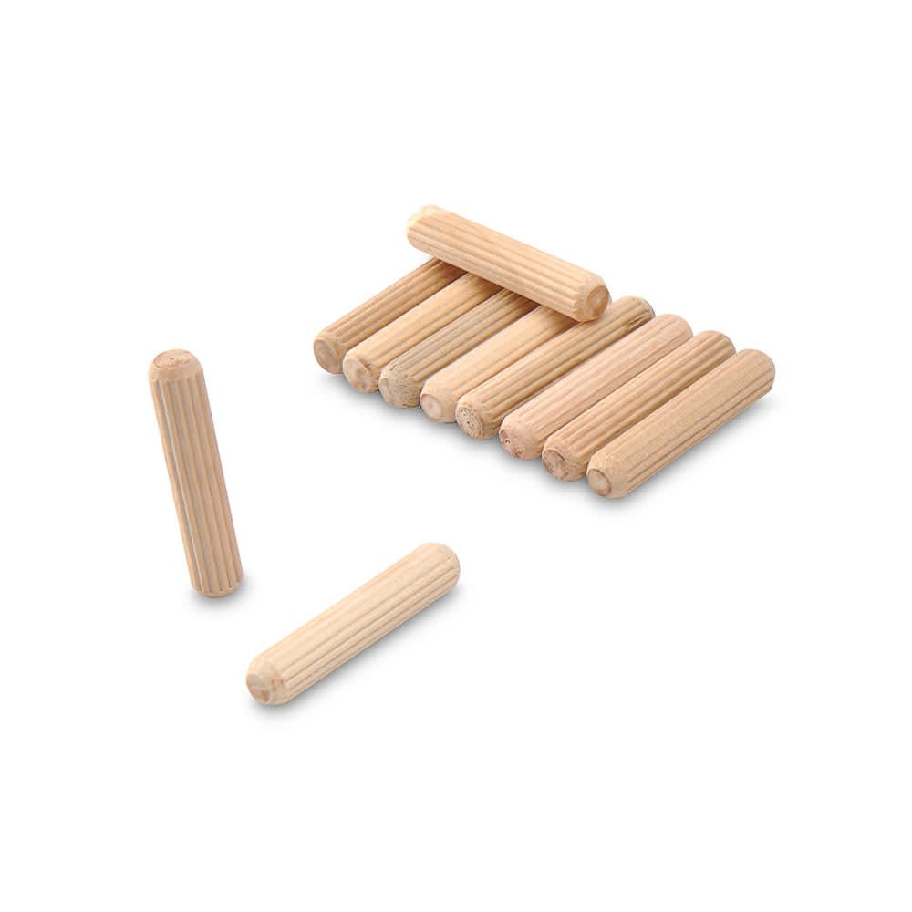TARUGO DE MADERA RANURADO 5/16'' X 10 UNIDADES SM