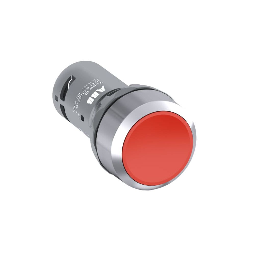PULSADOR NO LUMINOSO RASANTE ROJO 22MM 1BC PLASTICO CROMADO INTEGRADO 1SFA619100R3041 ABB1